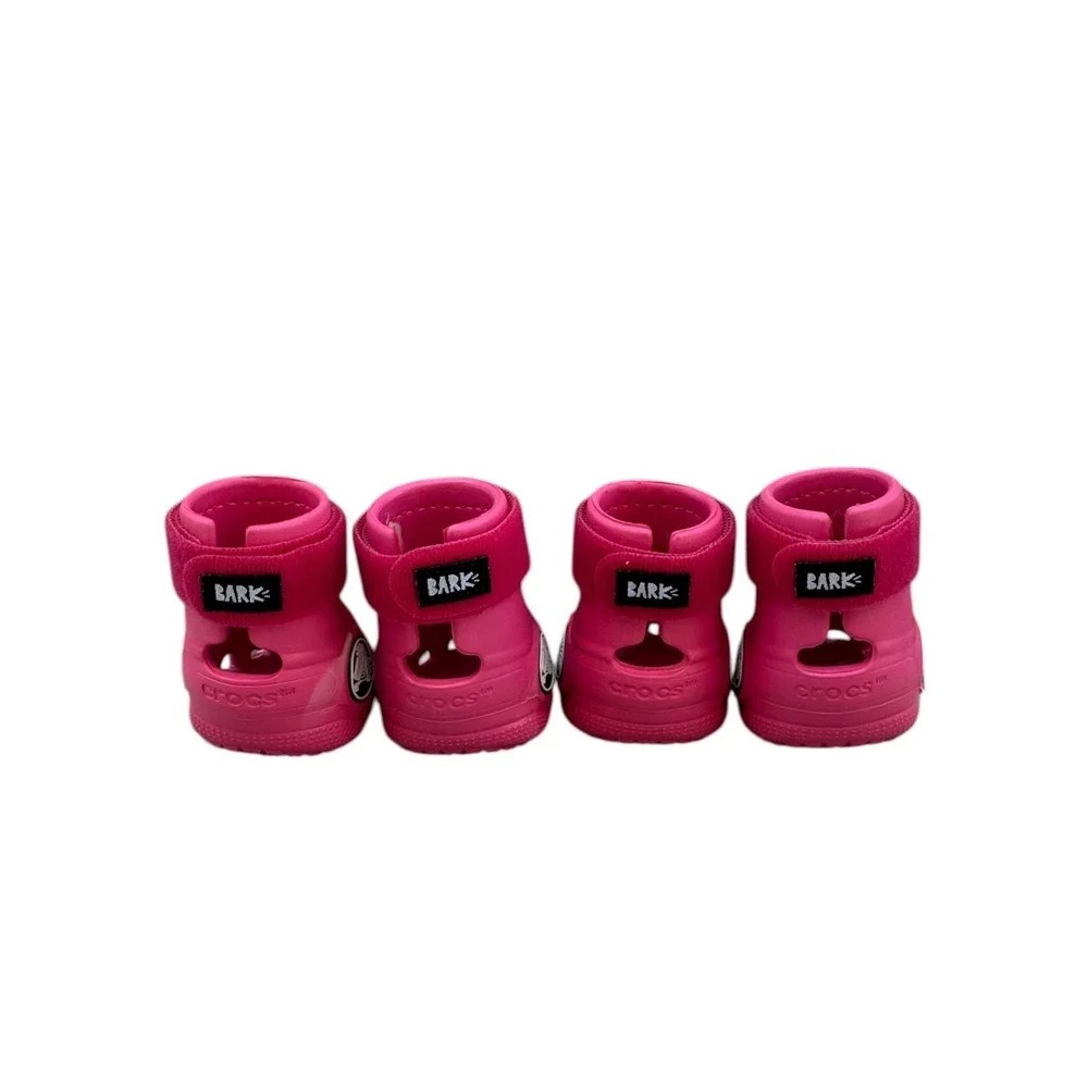 Bark Pink Dog Crocs-Style Boots with Adjustable Straps